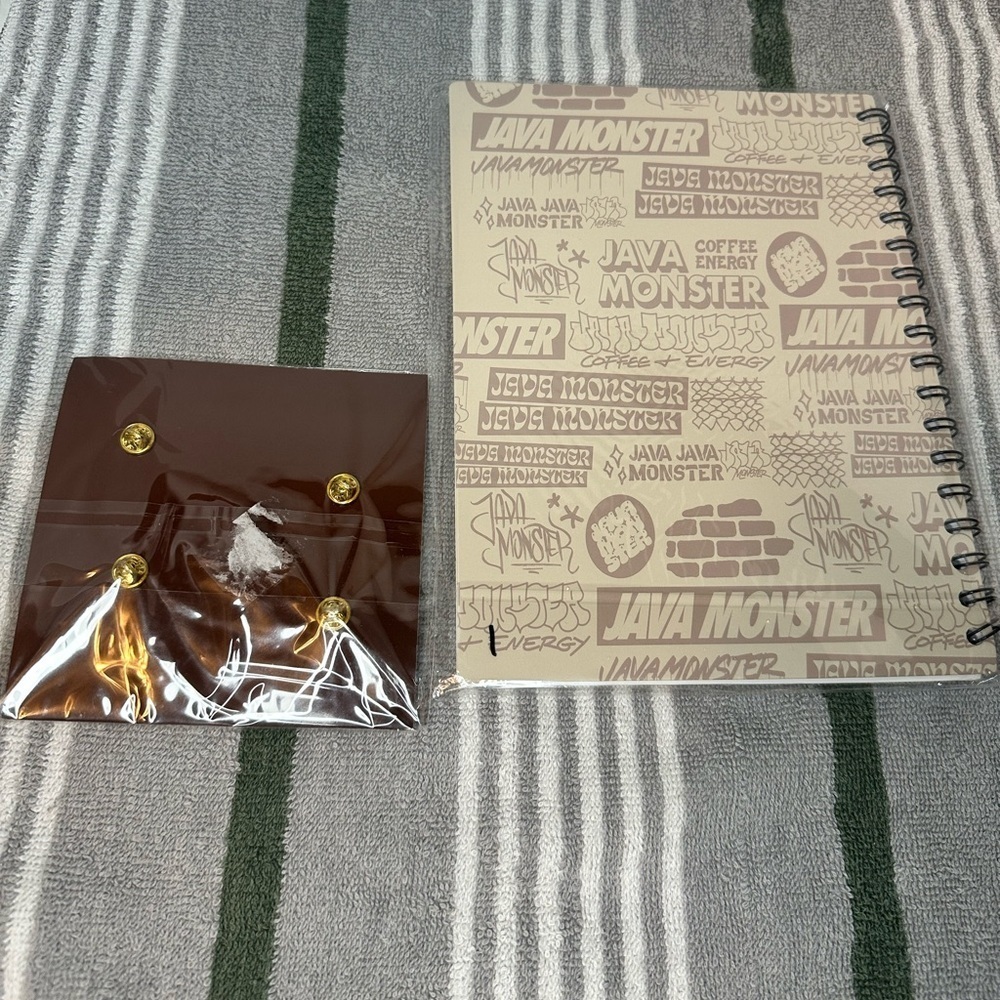 Java Monster Coffee Energy Collector's Pin Set (4-Pack) and Journal New - Picture 2 of 4